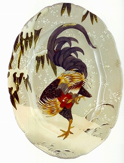 セルヴィス・ランベール 「楕円形皿　鶏図」.jpg